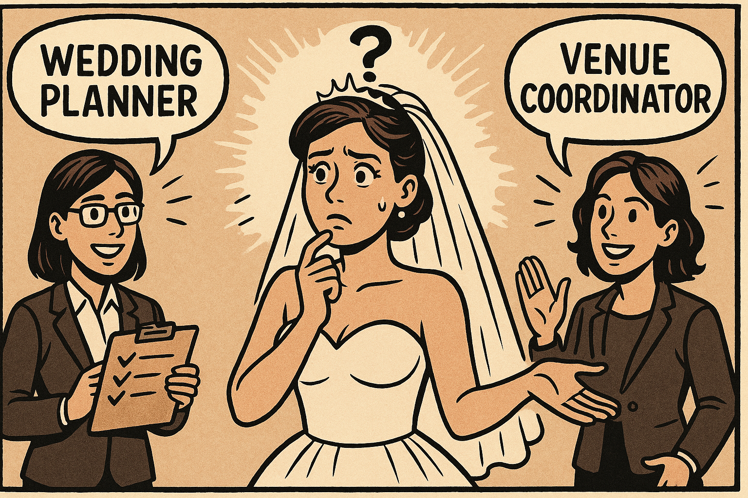 Bride feels confused on what to choose between wedding planner vs. wedding coordinator
